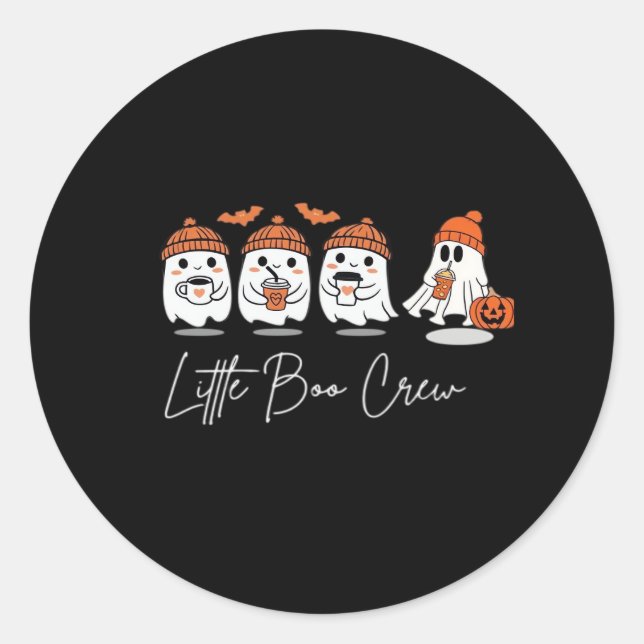 Little Boo Crew Minimal Clean Classic Round Sticker (Front)