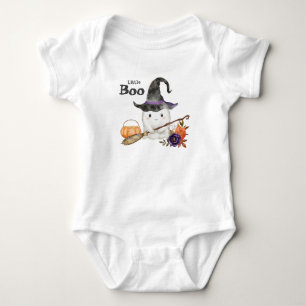 Little Boo Cute Ghost Halloween 1st Birthday  Baby Bodysuit