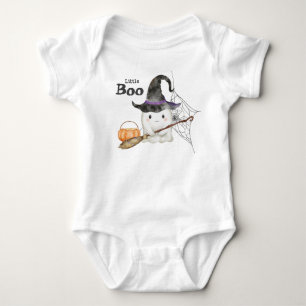 Little Boo Cute Ghost Halloween 1st Birthday Baby Bodysuit