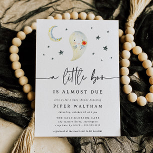 Little Boo Cute Ghost Halloween Baby Shower Invitation