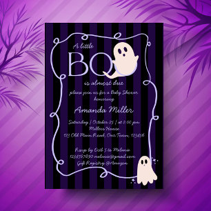 Little boo cute ghost Halloween baby shower Invitation