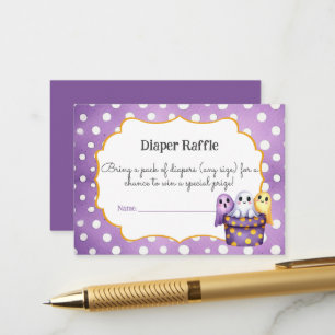 Little Boo Cute Ghost Halloween Diaper Raffle card