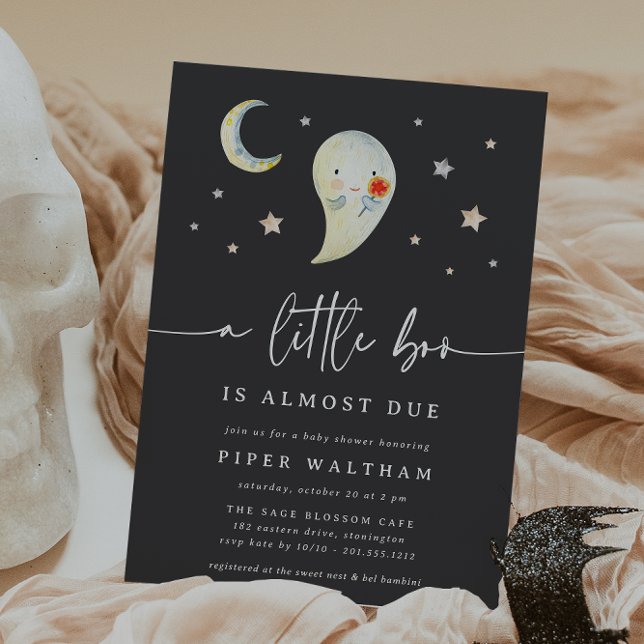 Little Boo Cute Halloween Baby Shower Invitation (Creator Uploaded)