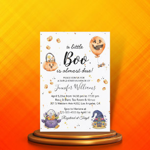 little boo,cute halloween baby shower simple invitation