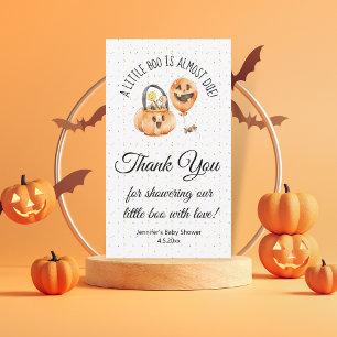 little boo, cute halloween baby shower thank you  card