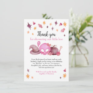 Little Boo Cute Halloween Baby Shower Thank You Card