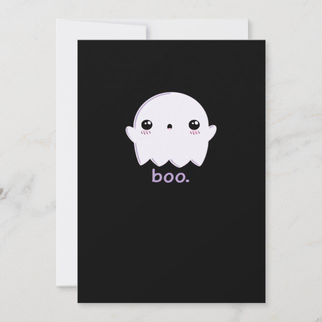 Little Boo Cute Halloween Holiday Card (Front)
