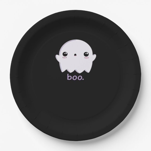 Little Boo Cute Halloween Paper Plate (Front)