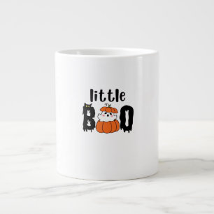 Little Boo Cute Halloween Pumpkin Cat Vintage Styl Large Coffee Mug