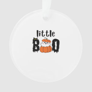 Little Boo Cute Halloween Pumpkin Cat Vintage Styl Ornament