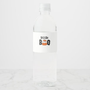 Little Boo Cute Halloween Pumpkin Cat Vintage Styl Water Bottle Label
