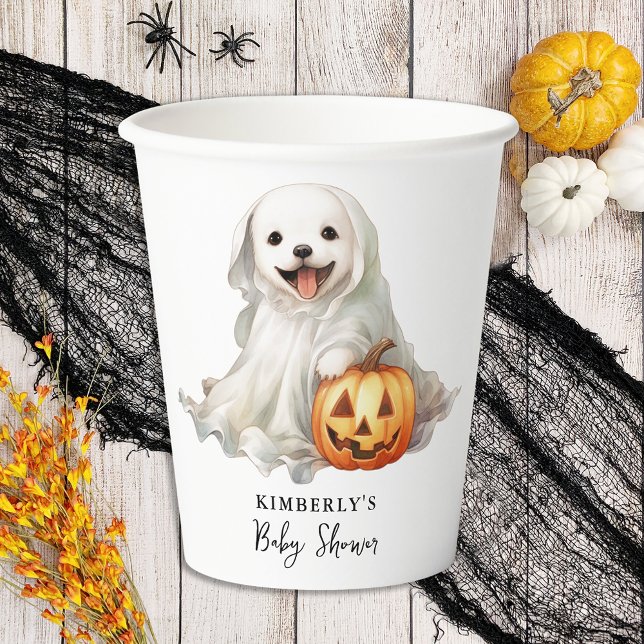 Little Boo Cute Halloween Simple Baby Shower Paper Cups (Creator Uploaded)