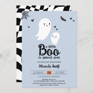 Little Boo Cute Mummy Baby Ghost Halloween Shower Invitation