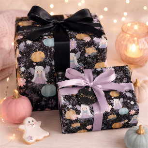 Little Boo Fairy Pumpkin Baby Shower Wrapping Paper