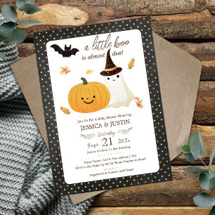 Little Boo Fall Halloween Baby Shower Invitation