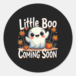 Little Boo Funny And Cute Halloween Pregnancy Anno Classic Round Sticker