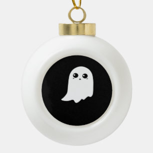 Little Boo Funny Meme Design Ceramic Ball Christmas Ornament