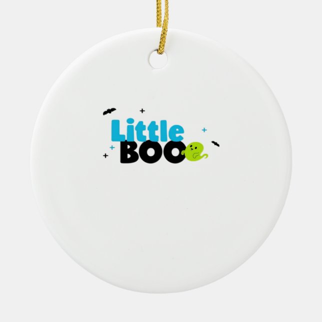 Little Boo Funny Retro Ceramic Tree Decoration (Front)