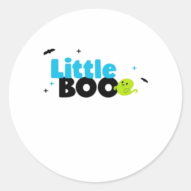 Little Boo Funny Retro Classic Round Sticker (Front)