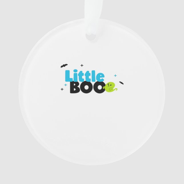 Little Boo Funny Retro Ornament (Front)