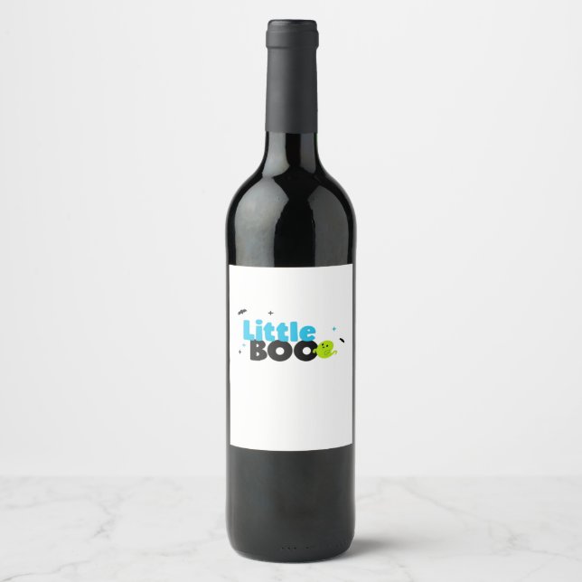 Little Boo Funny Retro Wine Label (Front)