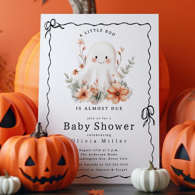 Little Boo Ghost Baby Shower  Invitation (Creator Uploaded)
