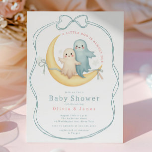 Little Boo Ghost Couple Baby Shower  Invitation