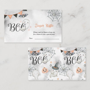Little Boo Ghost Fall Baby Shower Diaper Raffle Enclosure Card