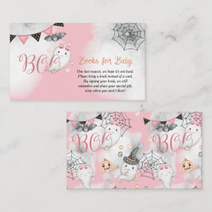Little Boo Ghost Girl Baby Shower Books for Baby Enclosure Card