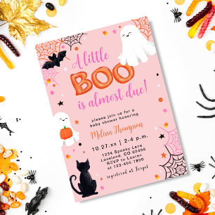 Little Boo Ghost Girl Halloween Baby Shower Invitation