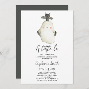 Little Boo Ghost Halloween Baby Shower Invitation