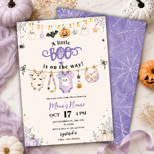 Little Boo Ghost Halloween Baby Shower Invitation