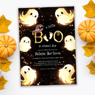 Little Boo Ghost Halloween Baby Shower Invitation