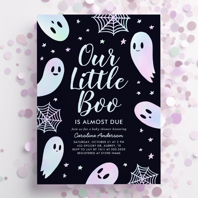 Little Boo Ghost Halloween Baby Shower Invitation (Creator Uploaded)