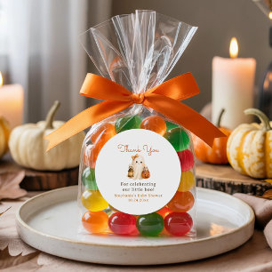Little Boo Ghost Halloween Baby Shower Thank You Classic Round Sticker