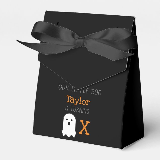 Little Boo Ghost Halloween Birthday Favour Box (Front Side)