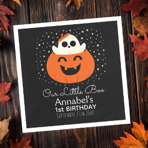 Little Boo Ghost Halloween Kids Birthday Napkin
