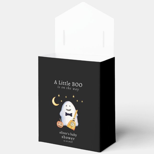 Little Boo Ghost Hollaween Baby Shower  Favour Box (Open)