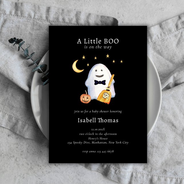 Little Boo Ghost Hollaween Baby Shower  Invitation (Little Boo Ghost Hollaween Baby Shower Invitation)
