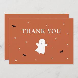 Little Boo Ghost Orange Baby Shower Thank You