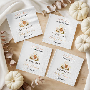 Little Boo Ghost Pumpkin Halloween Baby Shower Napkin
