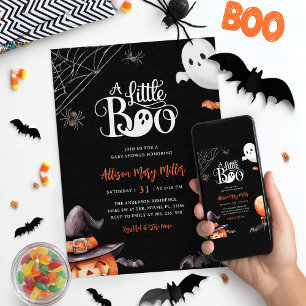 Little Boo Ghost Spooky Baby Shower Invitation