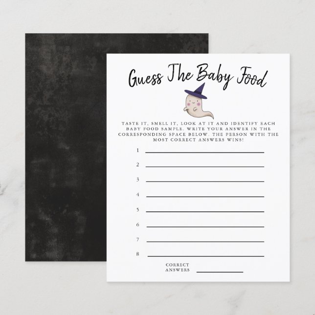 Little Boo Girl Guess The Baby Food Shower Game (Front/Back)