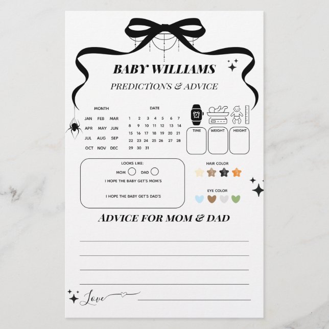 Little Boo Gothic Halloween Baby Shower Game (Front)