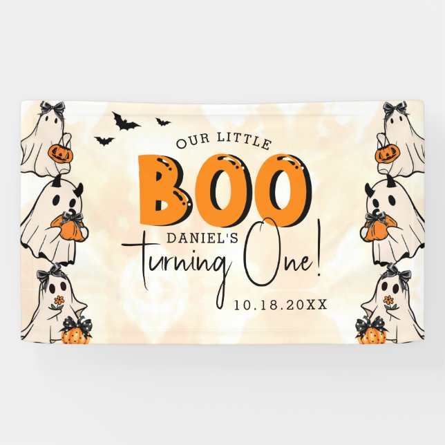 Little Boo Halloween 1st Birthday Banner (Horizontal)