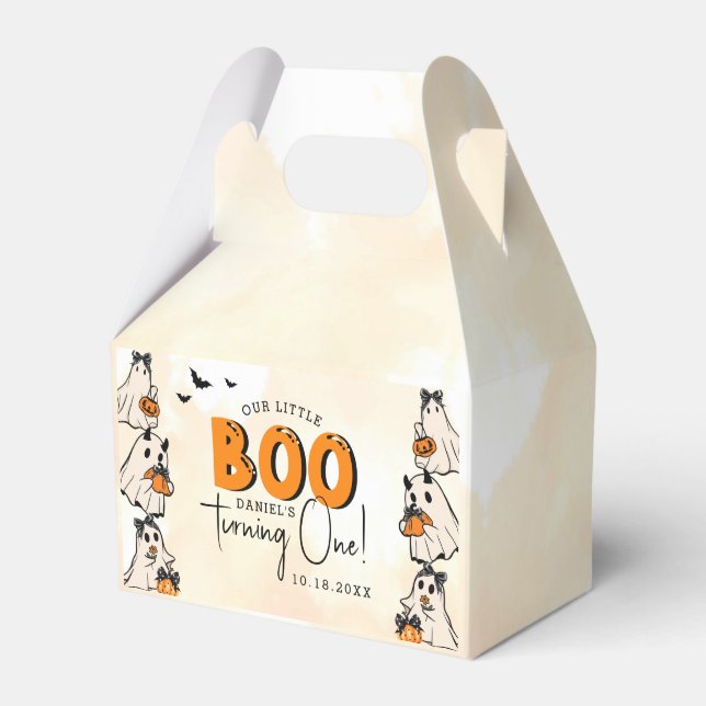 Little Boo Halloween 1st Birthday Favour Box (Front Side)