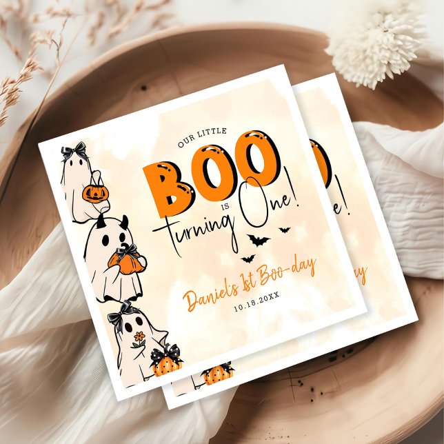 Little Boo Halloween 1st Birthday Napkin (Creator Uploaded)