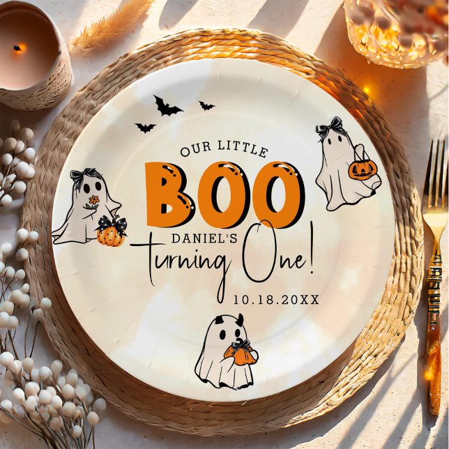 Little Boo Halloween 1st Birthday Paper Plate (Creator Uploaded)