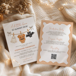 Little Boo Halloween All In One Baby Shower  Invitation