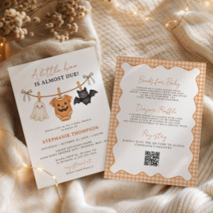 Little Boo Halloween All In One Baby Shower Invitation